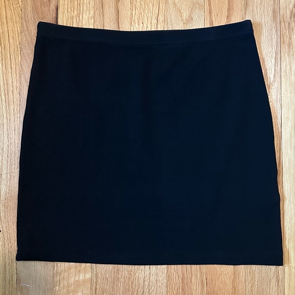 Black Cotton Mini Skirt